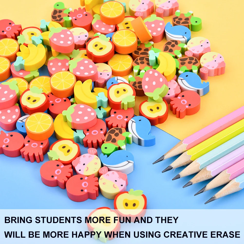 3 latas mini borracha design criativo dos desenhos animados para uso de escritório escolar lápis borracha linda papelaria