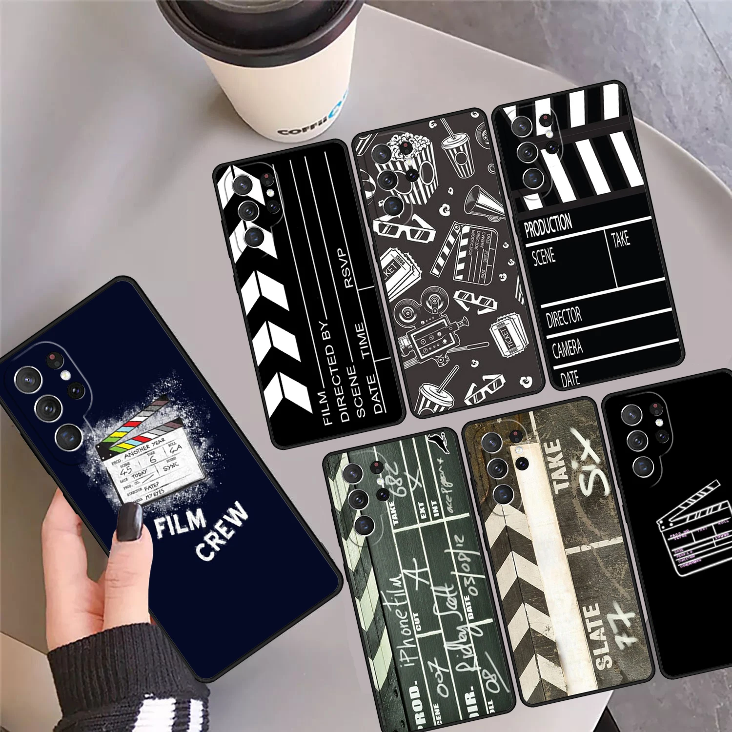 Clapper board Phone Case Cover Coque For Samsung Galaxy S24 Ultra 23 S22 Plus S21 FE S20 S8 S9 S10 Note 10 Pro Note 20 Ultra