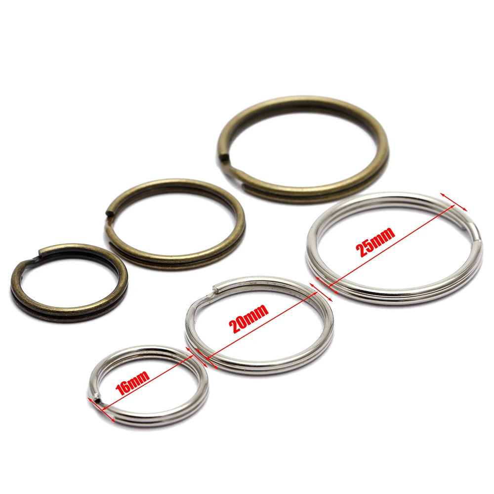 16/20/25mm 50pcs/lot Metal Key Holder Split Rings Unisex Keyring Keychain Keyfob Accessories Keychain Making  Diy Accessories