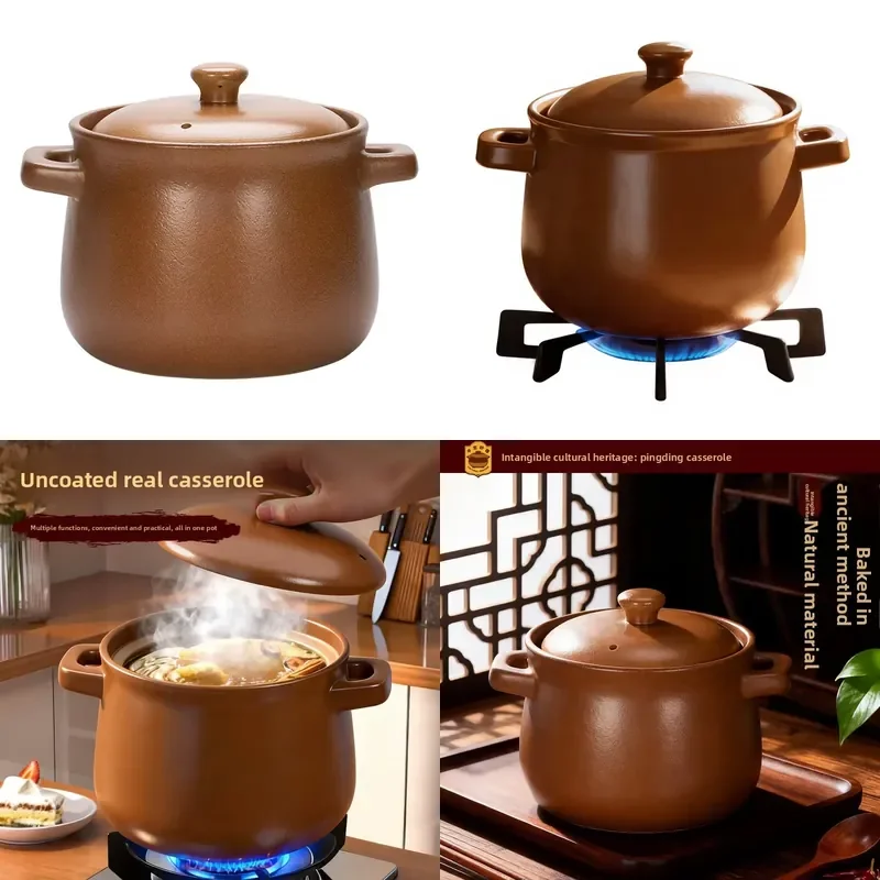 Wholesale Solid Color Heat Resistant Unglazed Clay Pot Special Saucepan