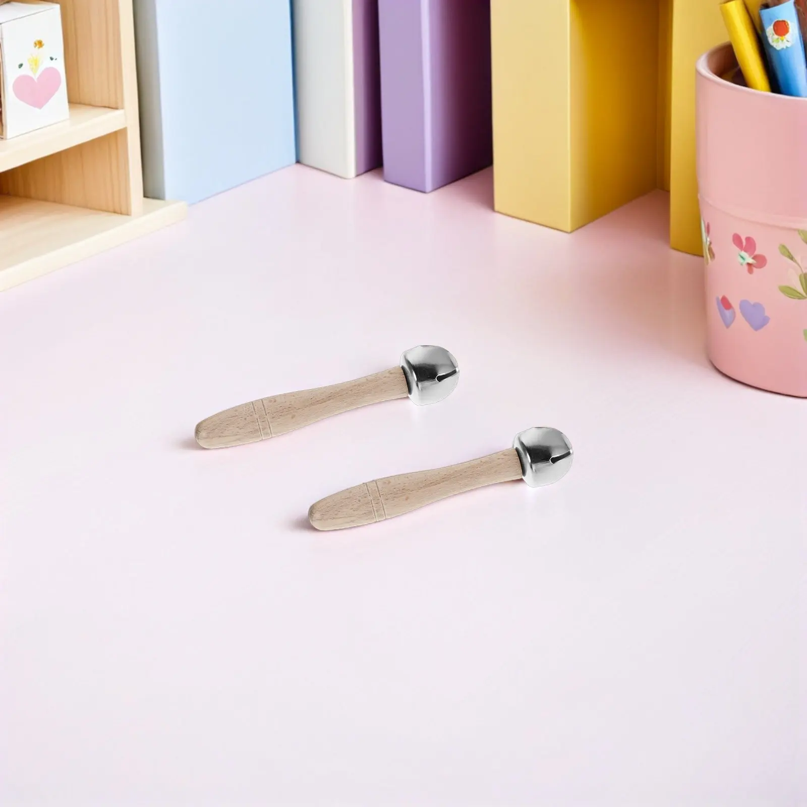 

10 шт. деревянных ручных колокольчиков с ручками из натурального дерева, ударные инструменты для класса, Монтессори, ритмические музыкальные инструменты для малышей и детей