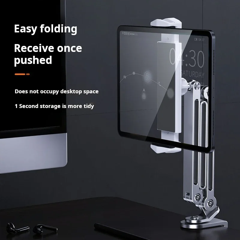 Tablet  Stand Holder Foldable 360° Rotating Lazy Arm, Aluminum Alloy Stand for 4-12.9 Inch  IPad, IPhone and Tablets Universal