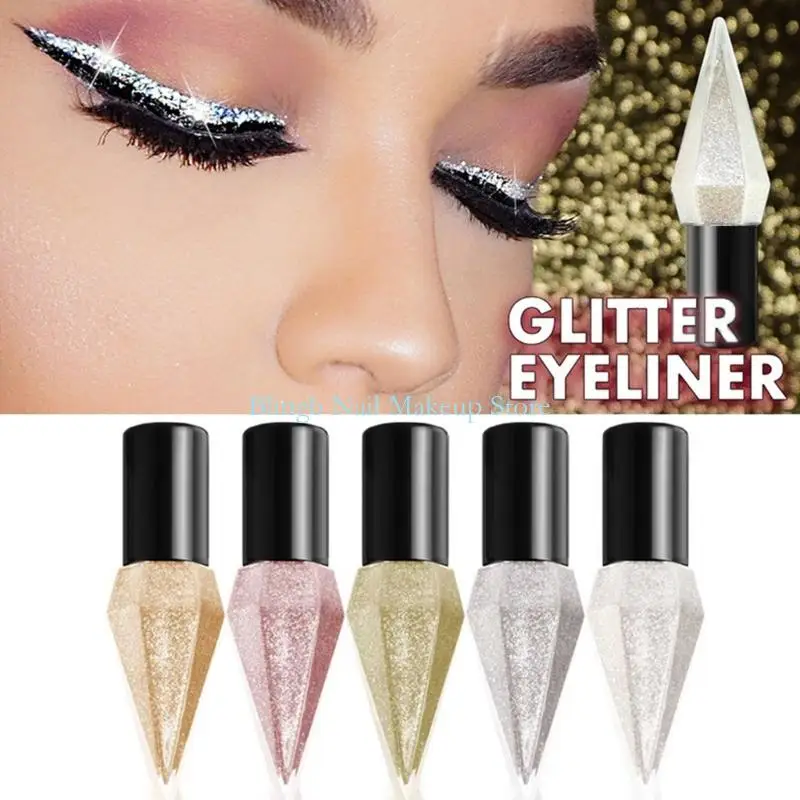 28ta Precise Brush Glitter LiquidEyeliners Smudge Resistant Formula Shimmery Eye Linerパーティーや毎日の摩耗に最適