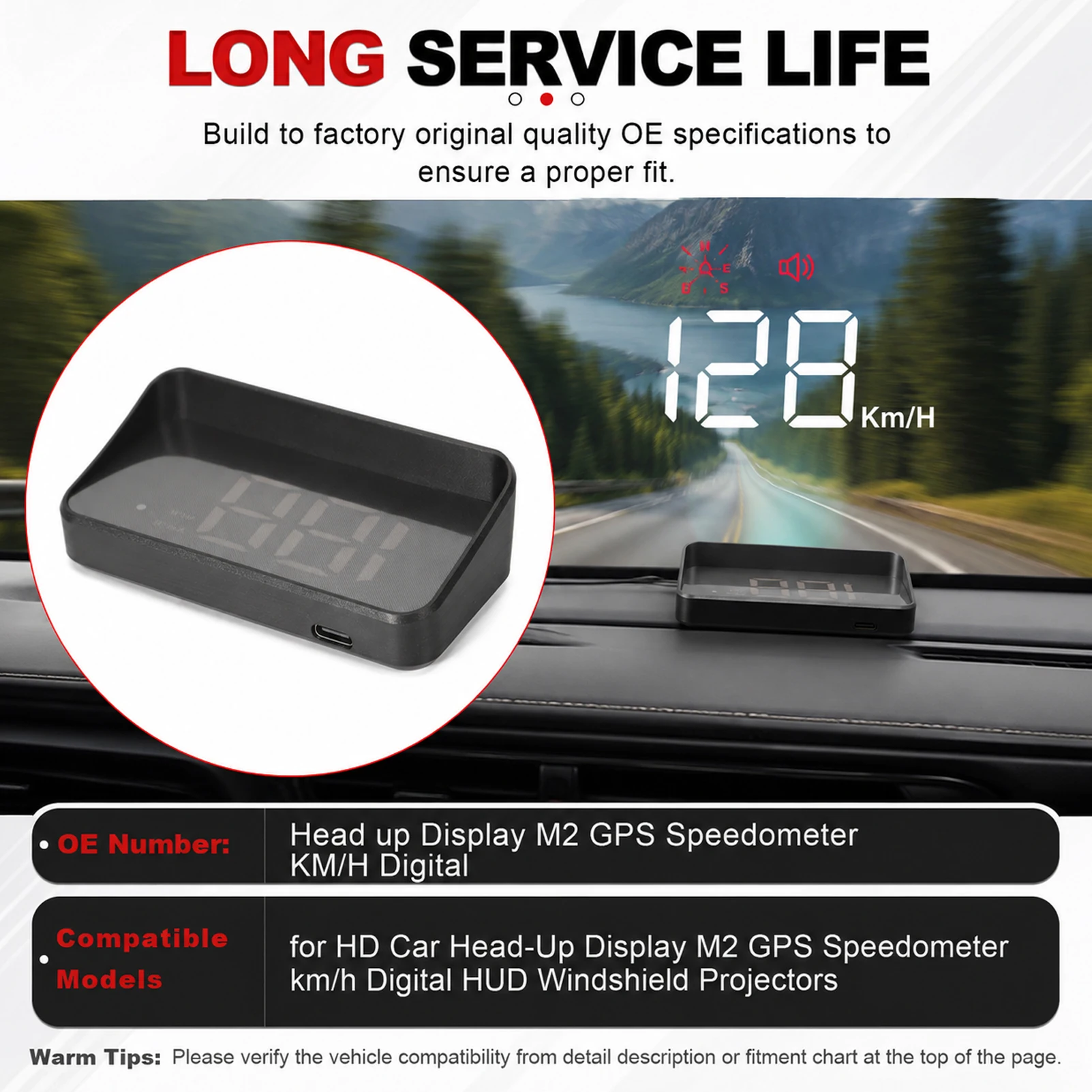 Hud Speedometer Digital Universal - Car HUD Head up Display M2