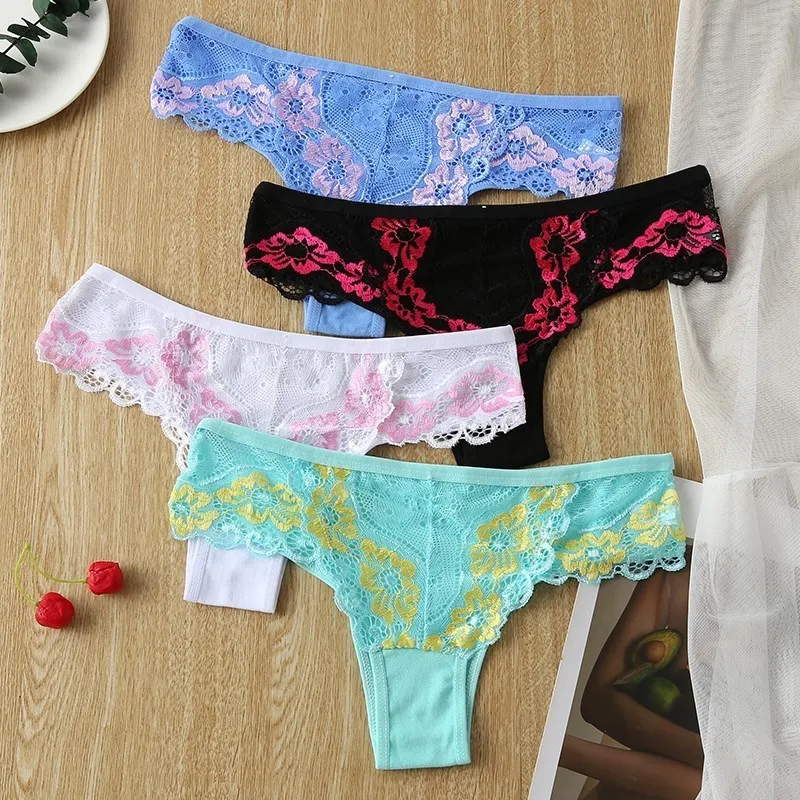 

3PCS Sexy Panties Cotton Women G-String Solid Color Printing Female UnderpantsThong Underwear Pantys Low-Waist Lingerie Briefs