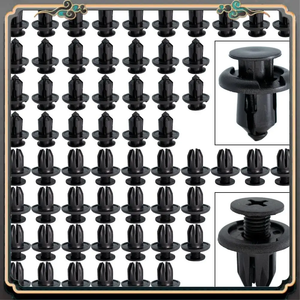 M45K-180 Push Pin Rivets Car Door Trim Panel Clips Bumper Grille Mud Flaps Fastener Retainer Kit For Honda Civic Accord CR-V