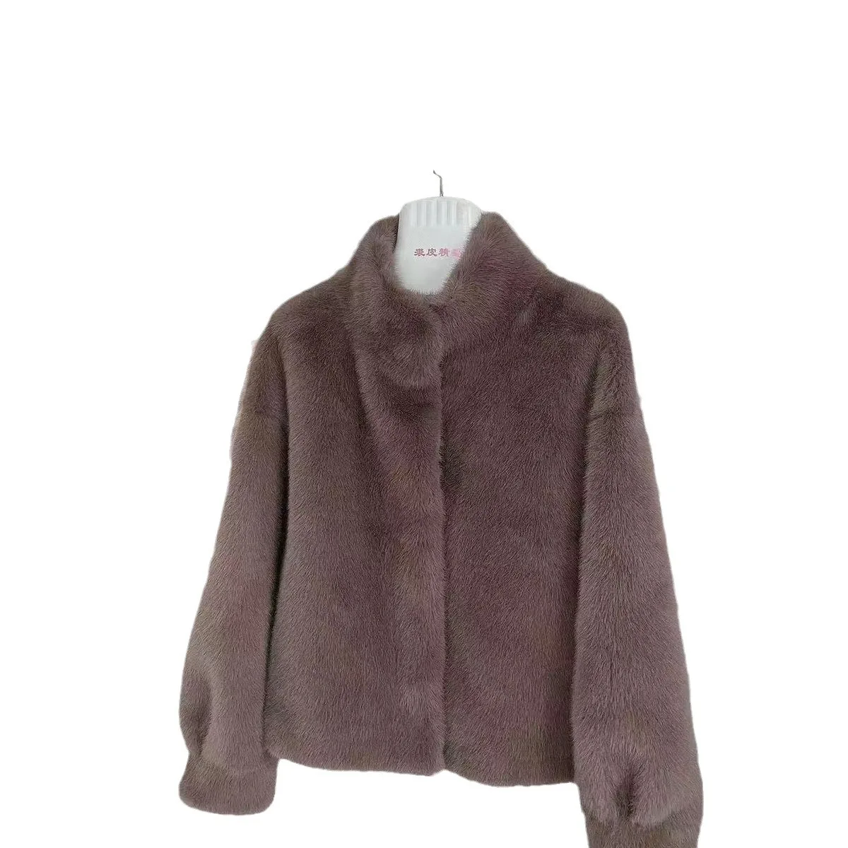 Women Faux Fur Coat 2026 Winter Women's Youthful Faux Fur Jacket Short Stand Collar Faux Mink Faux Shearling Fluffy Outerwear