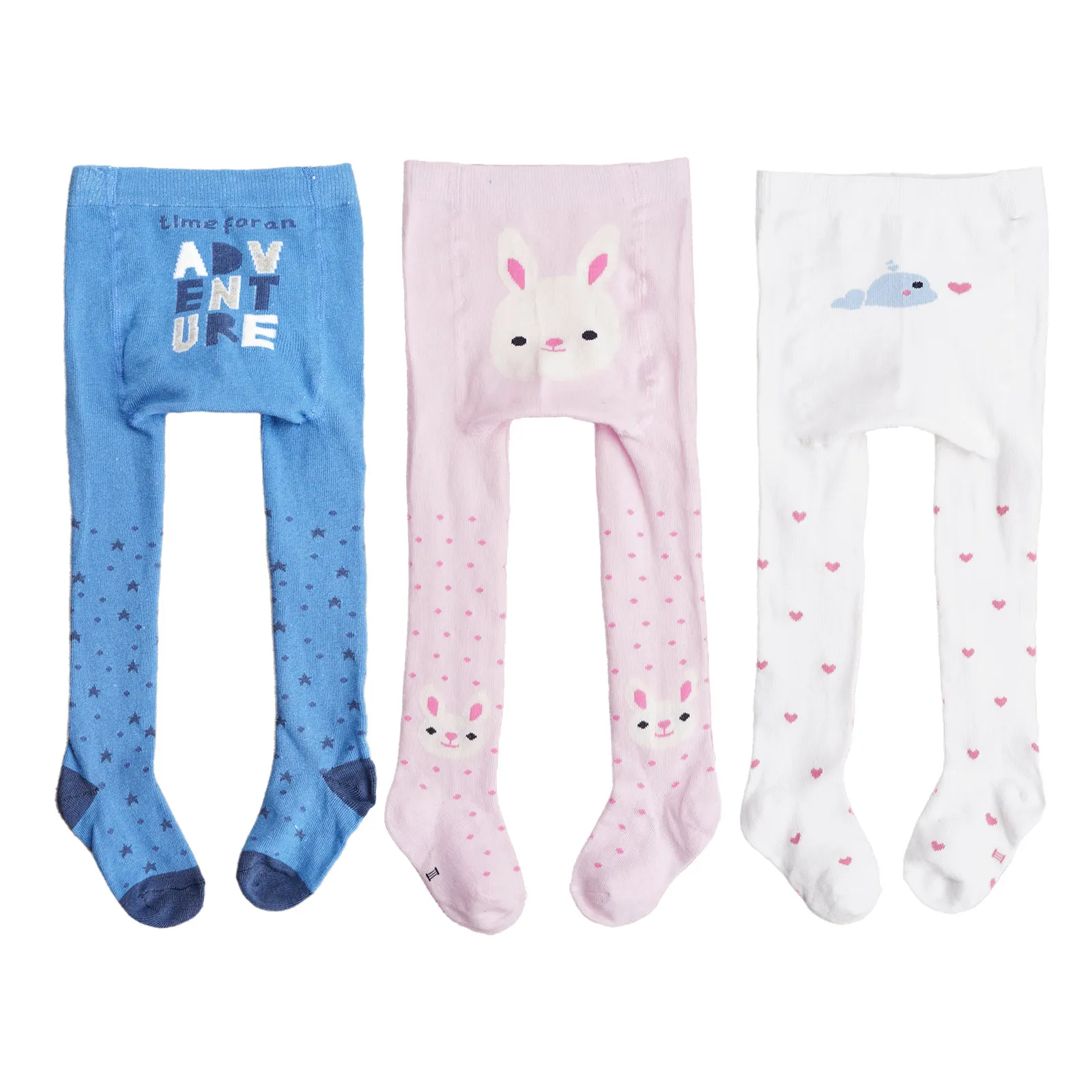 Cute Baby Leggings StockingsInfants Girls Pantyhose 0M-2Y Infants Leggings Cartoon Pattern Footed Tights Dress Accessories 3Pcs