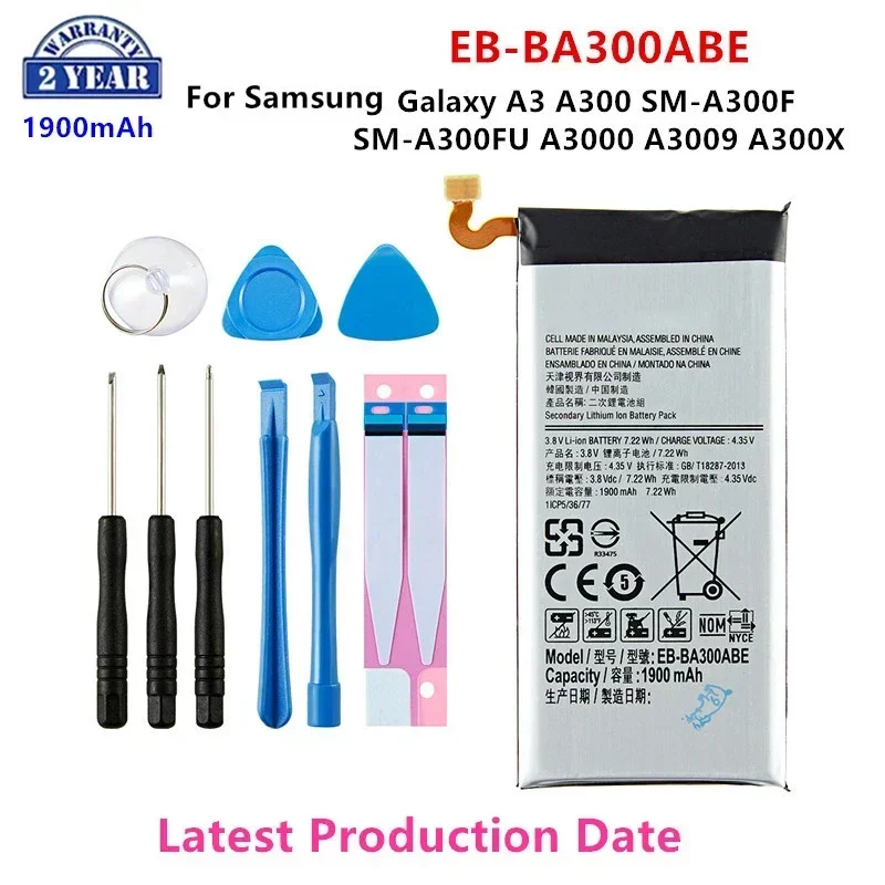 Brand New EB-BA300ABE 1900mAh Battery For Samsung Galaxy A3 A300 SM-A300F SM-A300FU A3000 A3009 A300X Mobile Phone +Tools