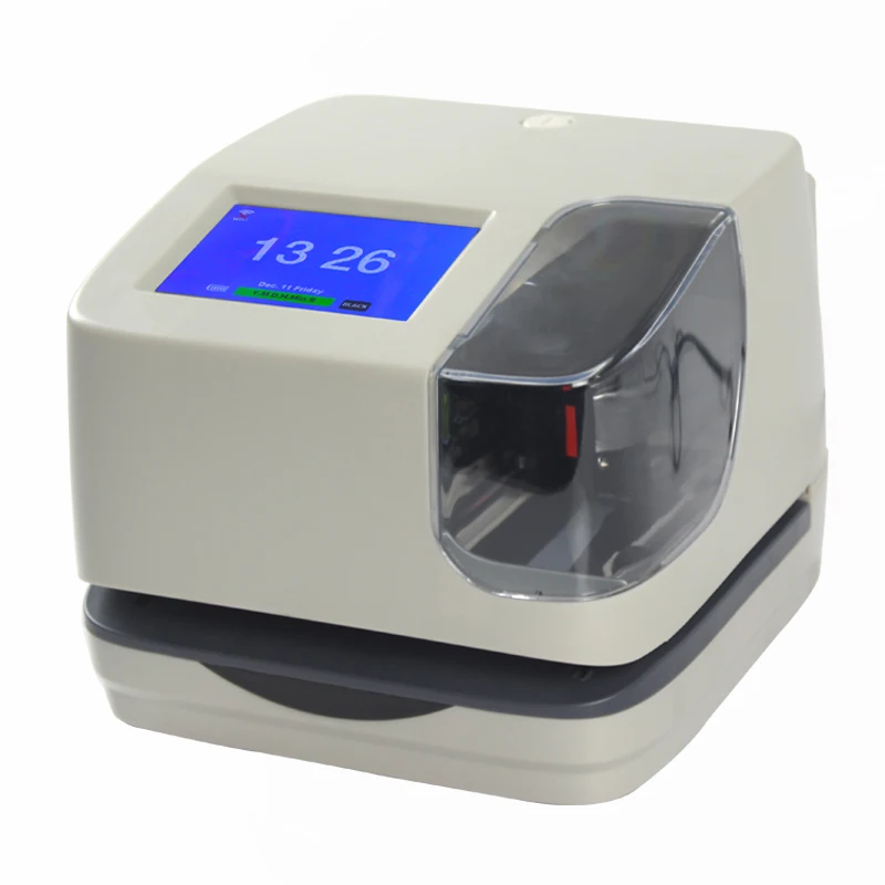 Touch controlled color screen Time Recorder Time stamp With battery Portable Time printing Machine for Markets