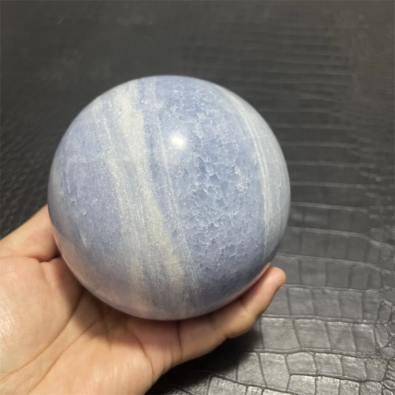 10cm Natural Blue Celestite Crystal Sphere Quartz Ball Healing Meditation