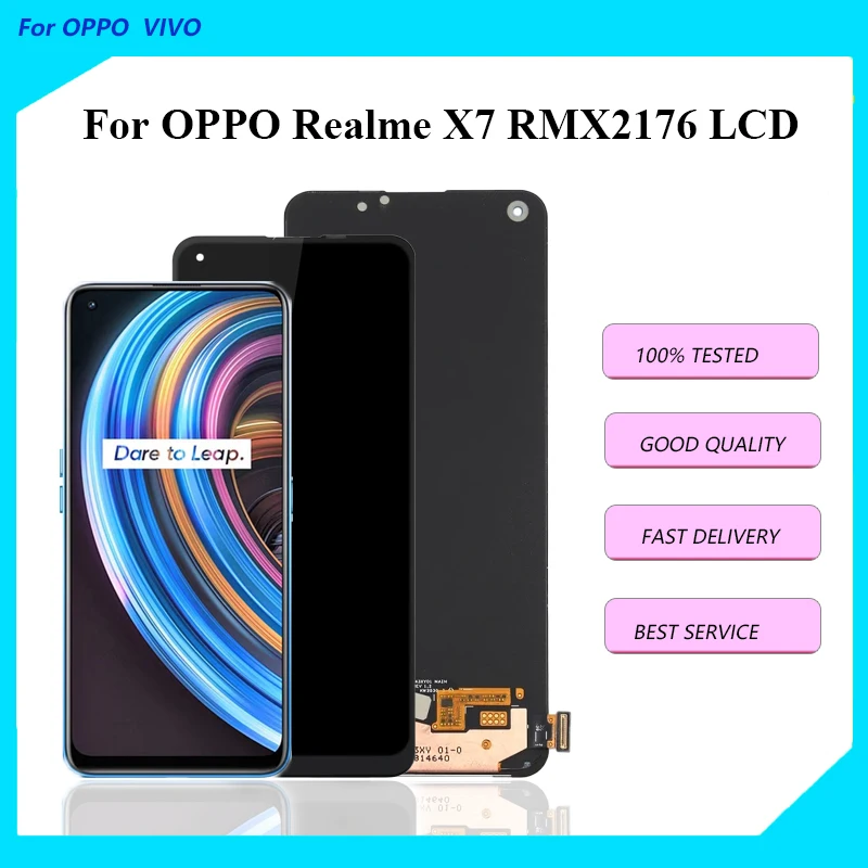 

ЖК-экран для OPPO Realme X7 RMX2176, ЖК-экран с цифровым преобразователем для Realme RMX2176