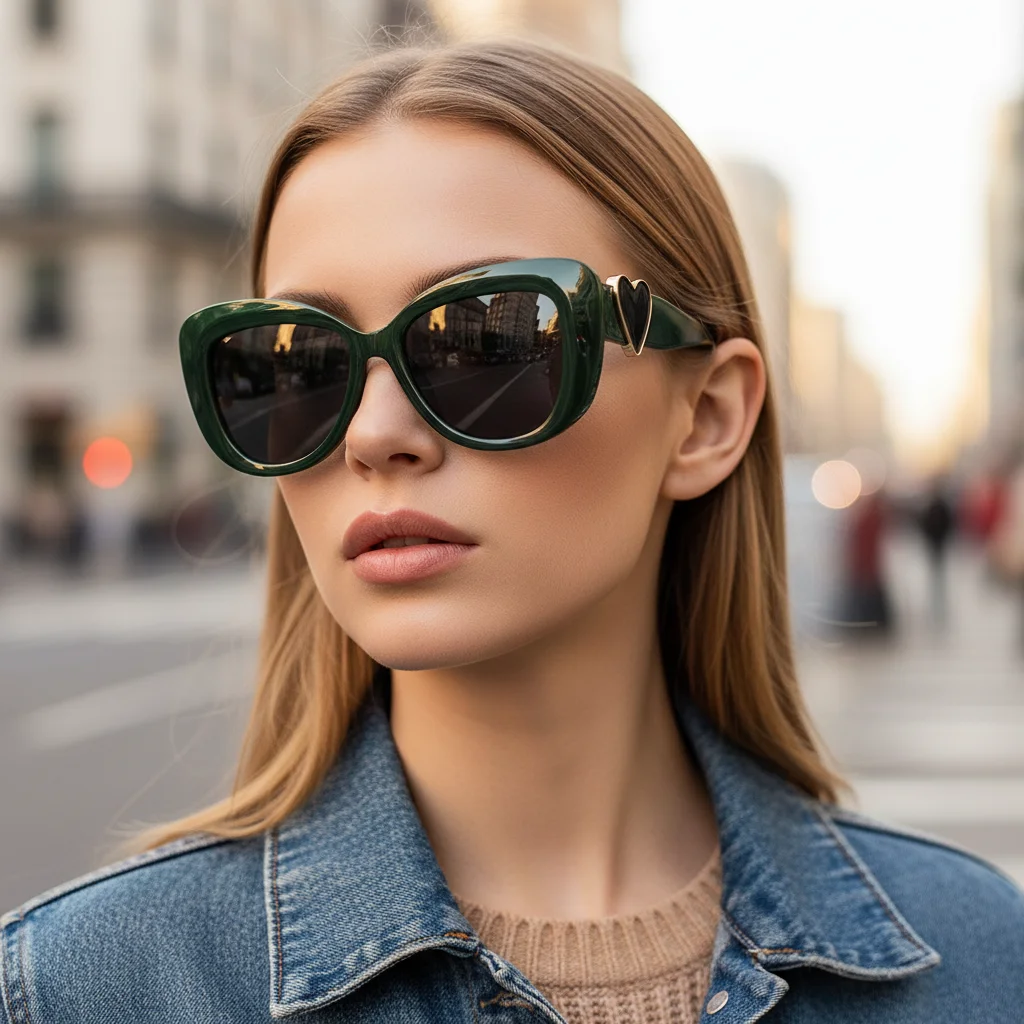 Artistic Retro Glasses - Round And Fashionable Love-shaped Sunglasses For Driving Car Sunglasses9028