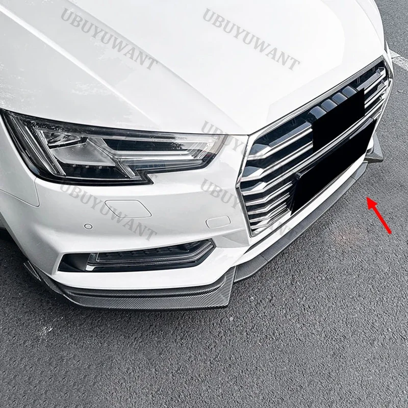 For Audi A4 B9 S-line 2017 2018 2019 Car Front Bumper Lip Splitter Diffuser Spoiler Bumper Guard Regular Style Body Kit view 6