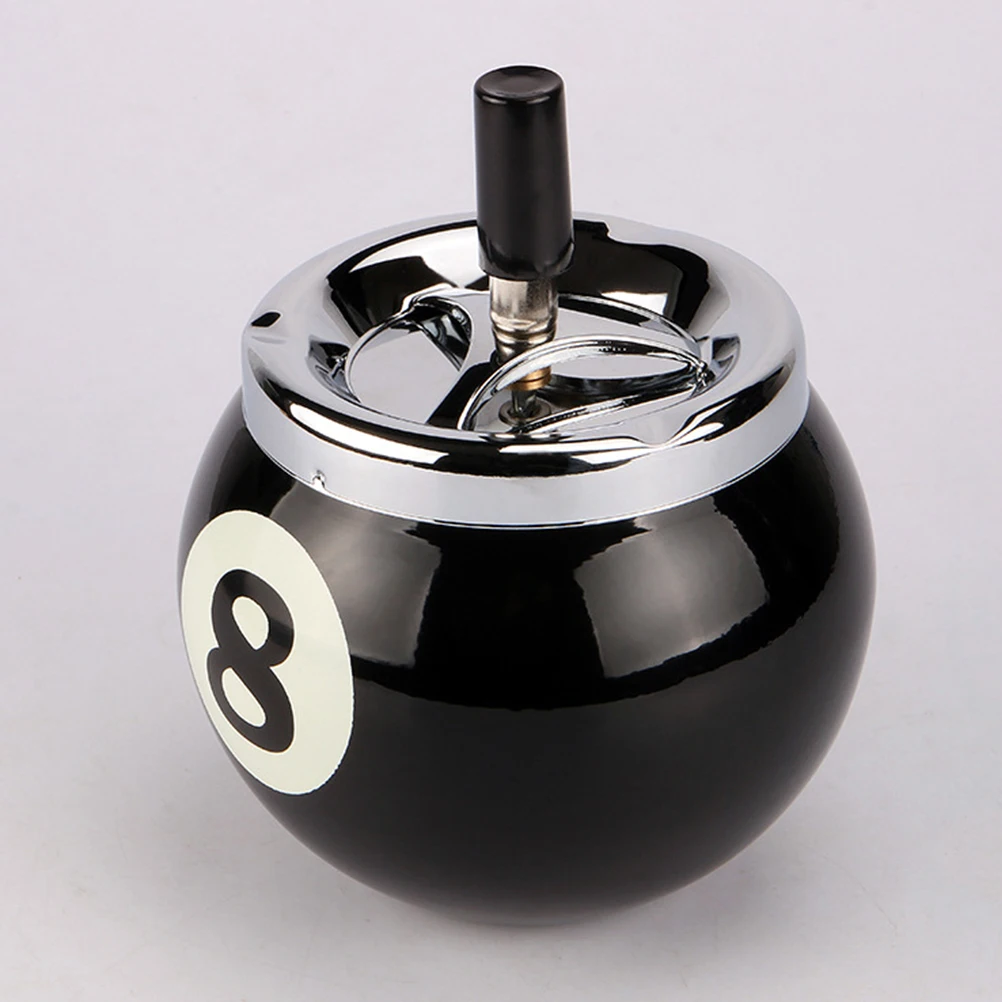 

Ash Tray Ashtray Unique Earth Tones 8 Ball Iron Black Cigar for Bar Home