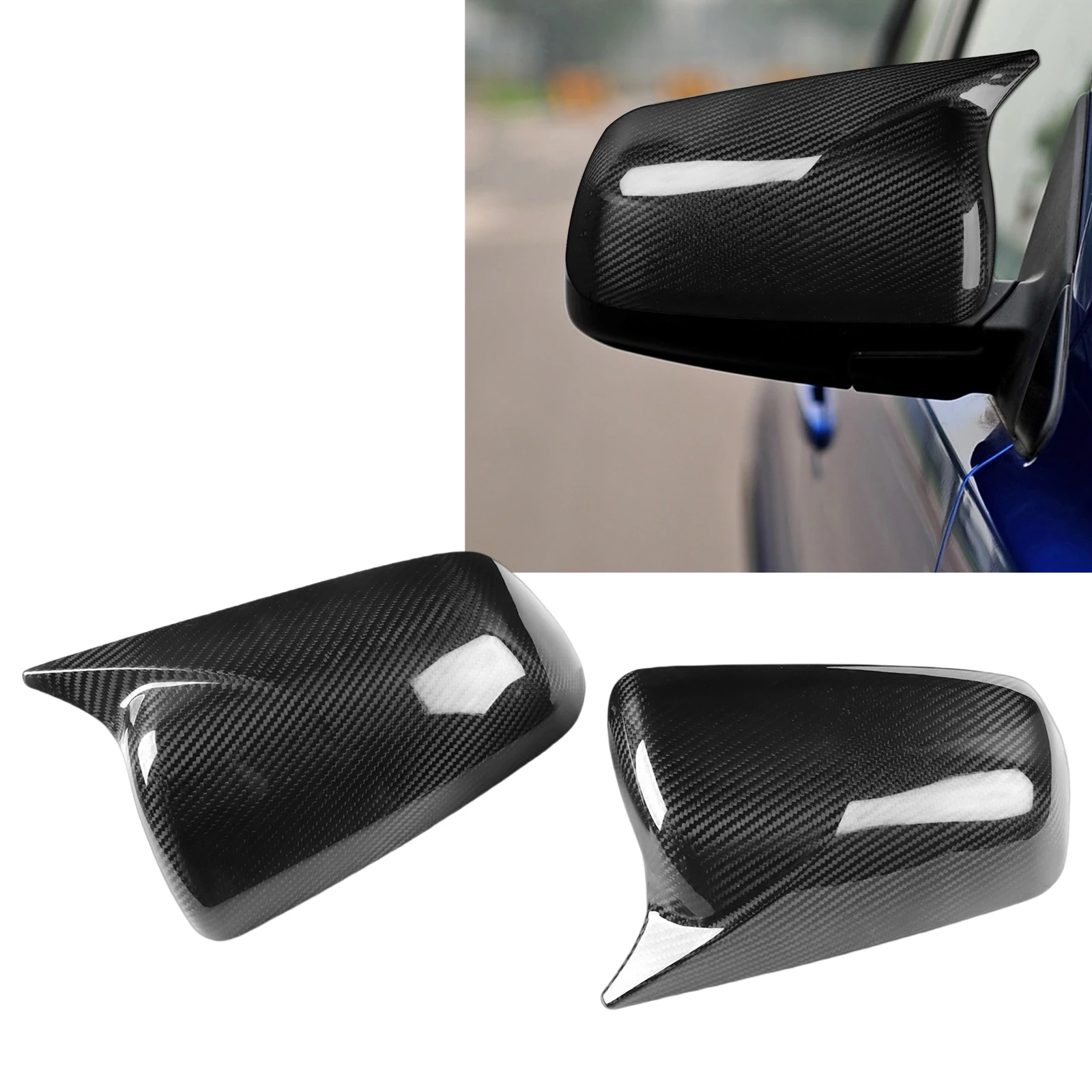 Mirror Cover Door Side Rearview Cap Rear View Case Shell Add On For Mitsubishi Lancer X10 EX EVO 2008 2009 2010 2011 2012