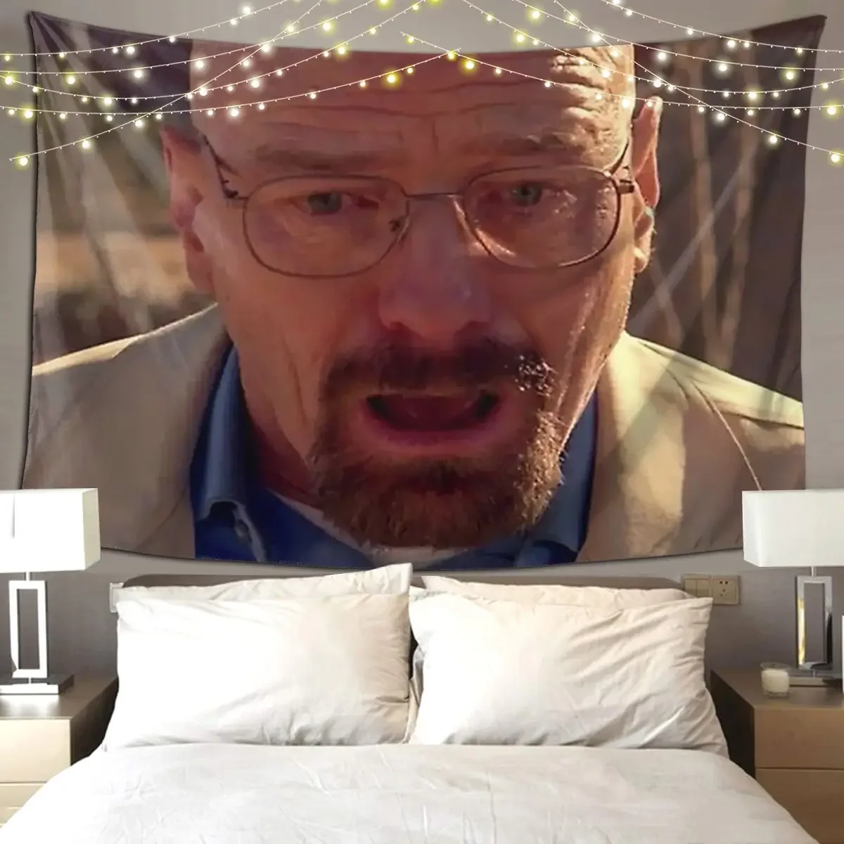 Walter White Mem Tapestry Hippie Wall Hanging Aesthetic Home Decoration Tapestries for Living Room Bedroom Dorm Room