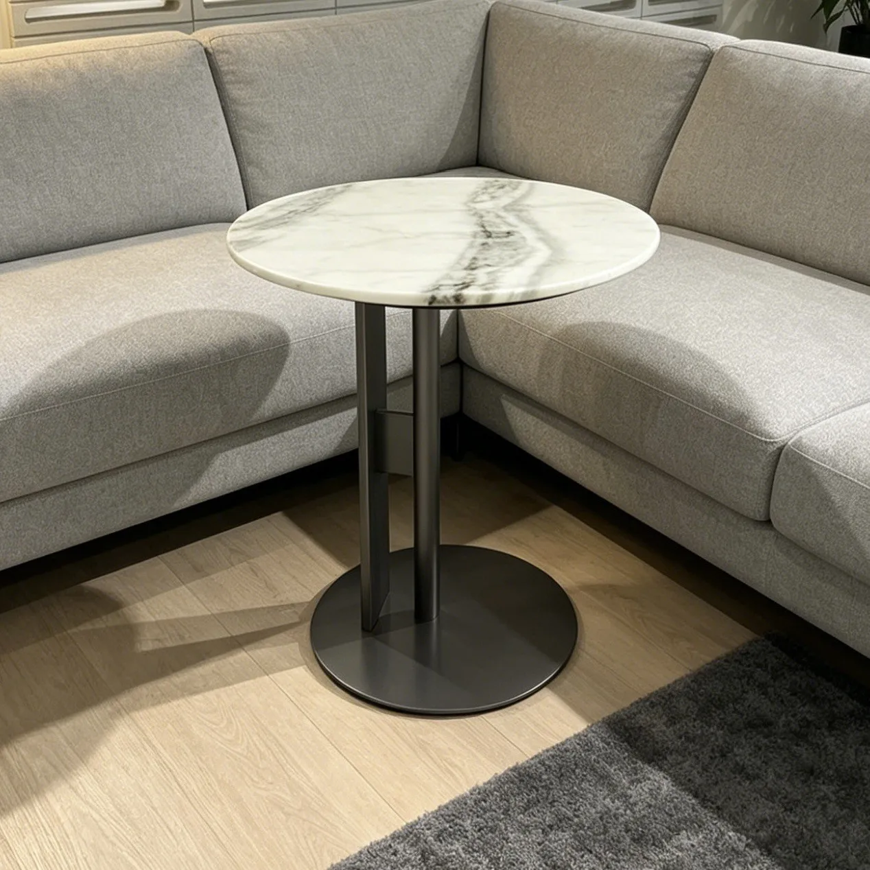 Light luxury sofa, living room stainless steel iron art coffee table, side table, bedroom