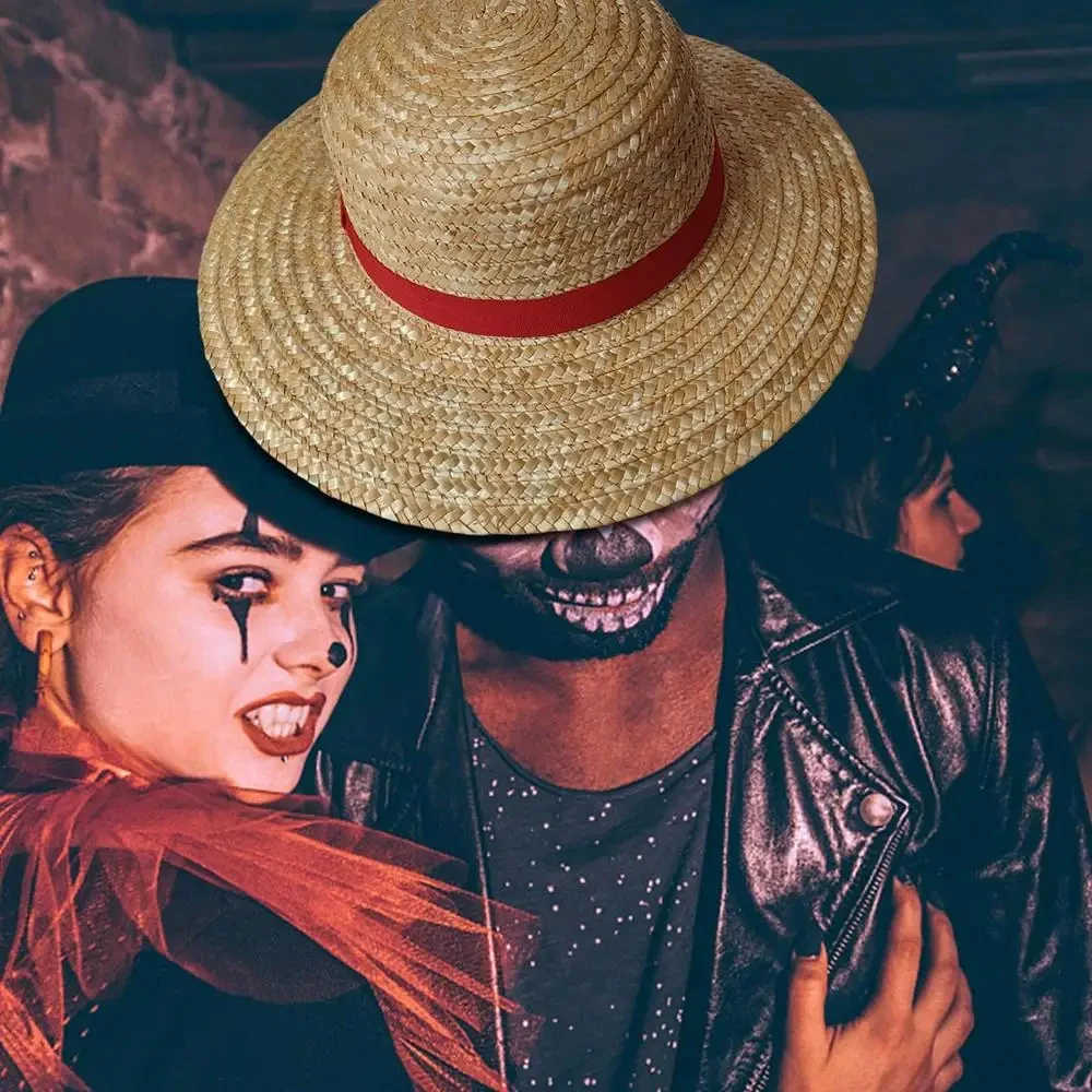 Luffy Straw Hat One Piece Cartoon Cosplay Caps Accessories Sunshade Parent-Child Hat Luffy Hat for Women Men view 6