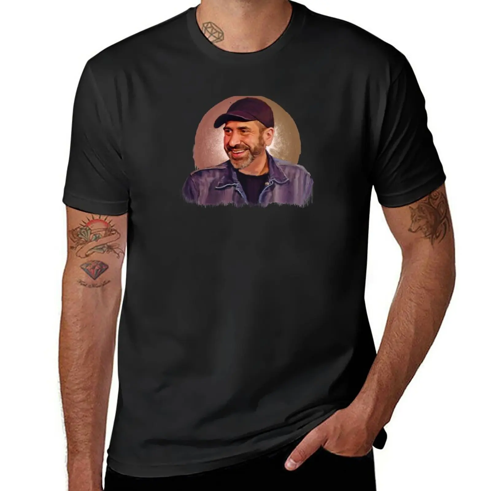 New DAVE ATTELL- Famous standup comedian Portraits T-Shirt Aesthetic clothing quick drying shirt mens plain t shirts