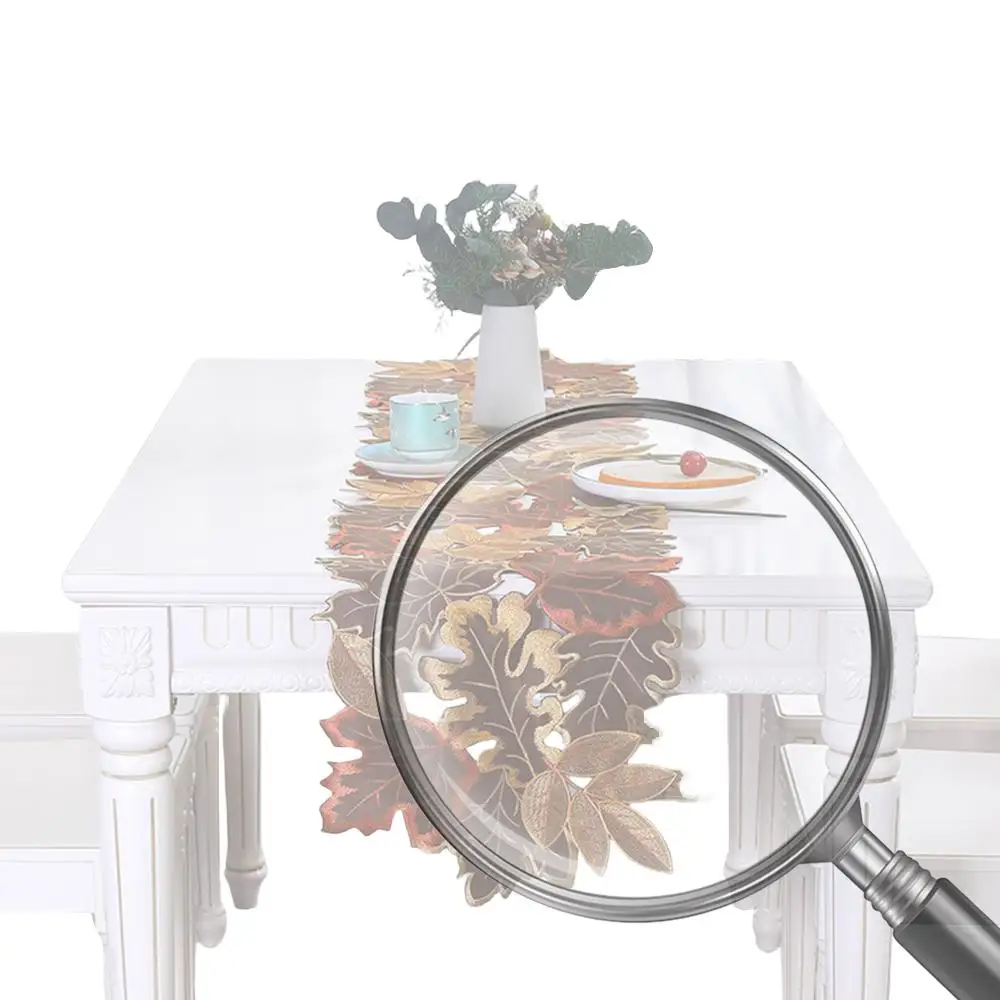 

Новая осенняя дорожка для стола с вышивкой кленового листа, осенние салфетки для стола в виде урожая на День Благодарения для домашнего ужина, осенние украшения, подарок