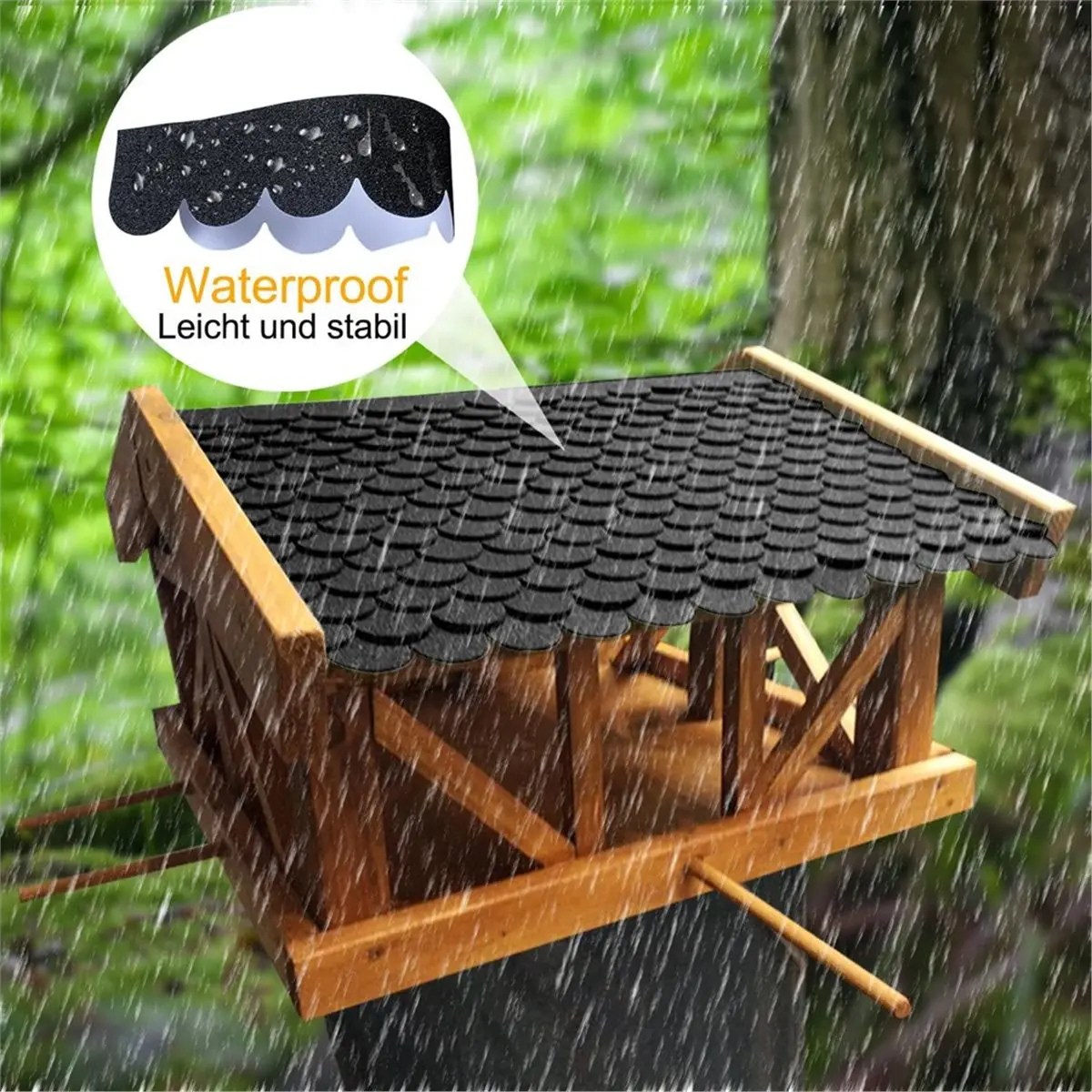 REST 53-Pack Roofing Felt for Bird Houses, Self-Adhesive Waterproof Shingles, Ideal for Small Building Roofs