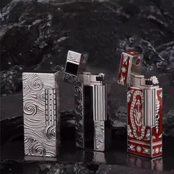 Calories Retro Side Sliding Grinding Wheel Retro Metal Kerosene Cigar High End Lighter Cigarette Accessories Men's Gift