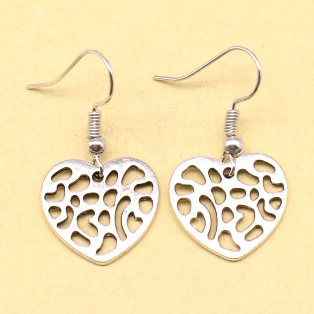 1 Pair 17x18mm Peach Heart Earring Decor For Gift