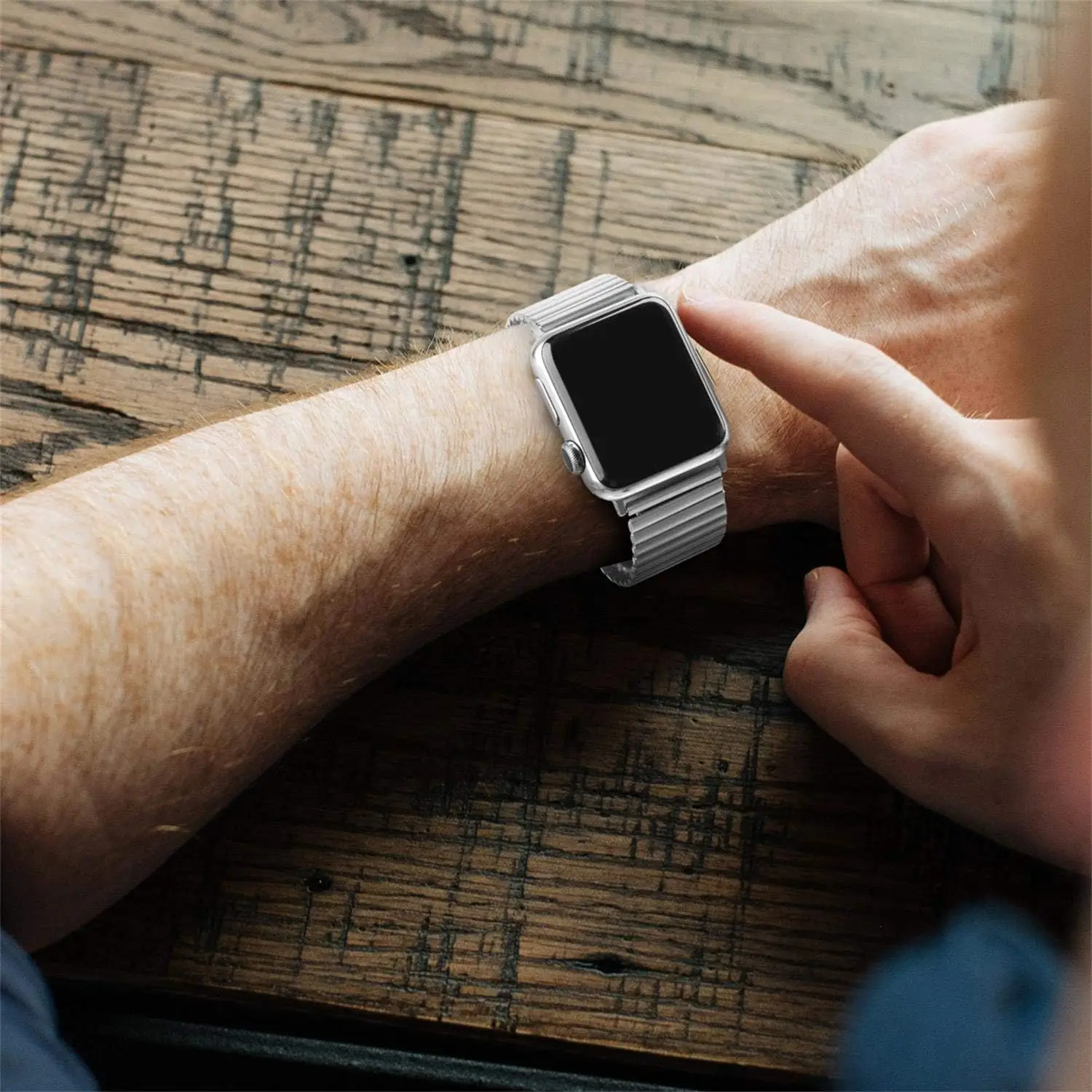 شريط معدني مرن لساعة أبل S10 42 46 مللي متر 9 8 7 45 41 مللي متر Ultra 2 49 مللي متر سوار من الفولاذ المقاوم للصدأ iWatch 6 5 4 SE 38 40 44 مللي متر #6