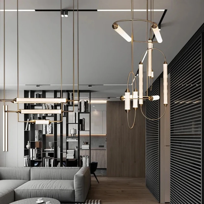 

Nordic Designer Chandelier Acrylic Iron Gold Living Room Center Table Kitchen Island Pendant Lamp Home Decor Lighting Fixture