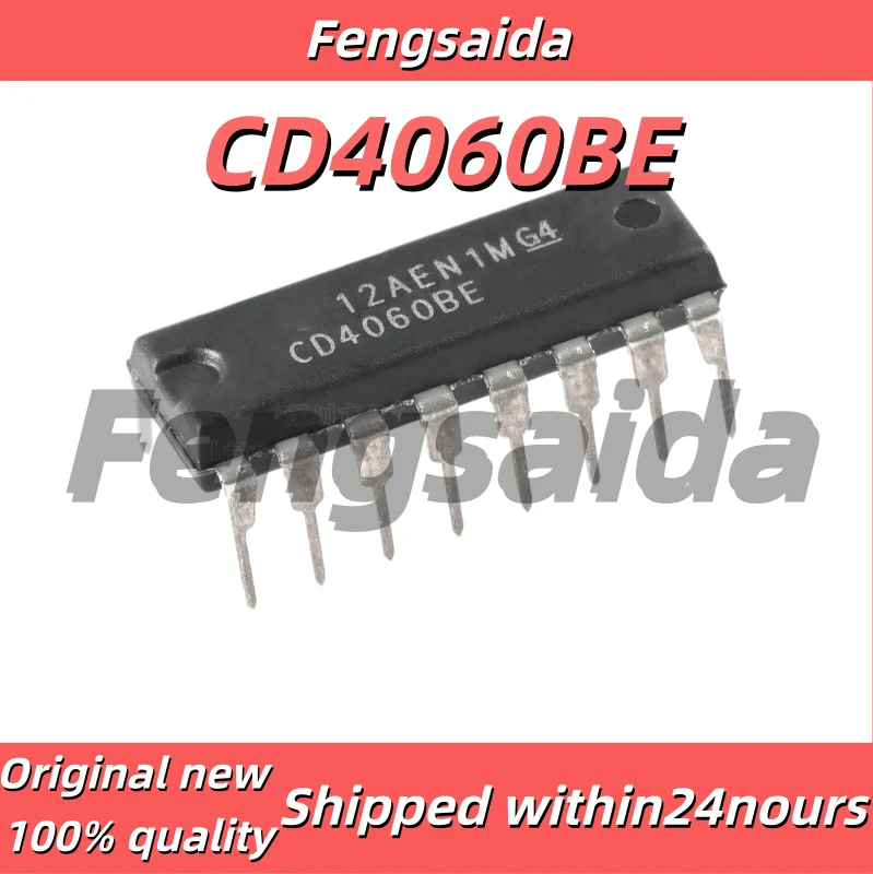 5PCS New Original CD4060BE CD4060 DIP16 Direct Insert Binary Serial Count/frequency Divider