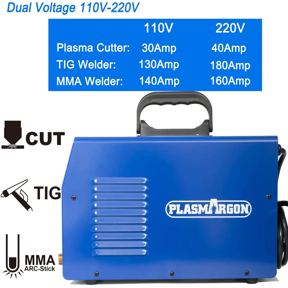 Cortador de Plasma de plasmargón CT418, máquina de soldadura Interver 4 en 1, soldadura por puntos de pulso MMA Tig, cortador de Plasma CNC portátil