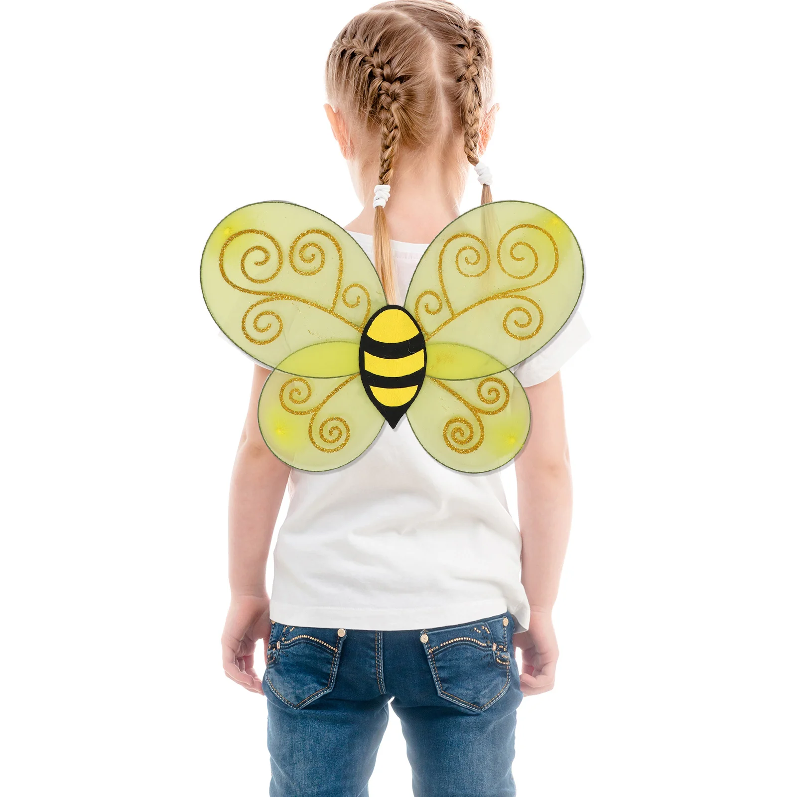 1 conjunto crianças abelha traje asas bandana criança cosplay acessórios de festa meninas meninos férias headbands vestir-se traje de abelha