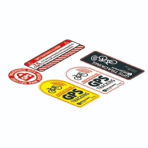 10cm, Stiker Sepeda Motor PERINGATAN Vinil Stiker Anti Maling untuk Mobil Skuter Sepeda yang Dilindungi Oleh Stiker Alarm PELACAKAN GPS Reflektif 10 stiker vinil penjualan terbaik tahan air - №