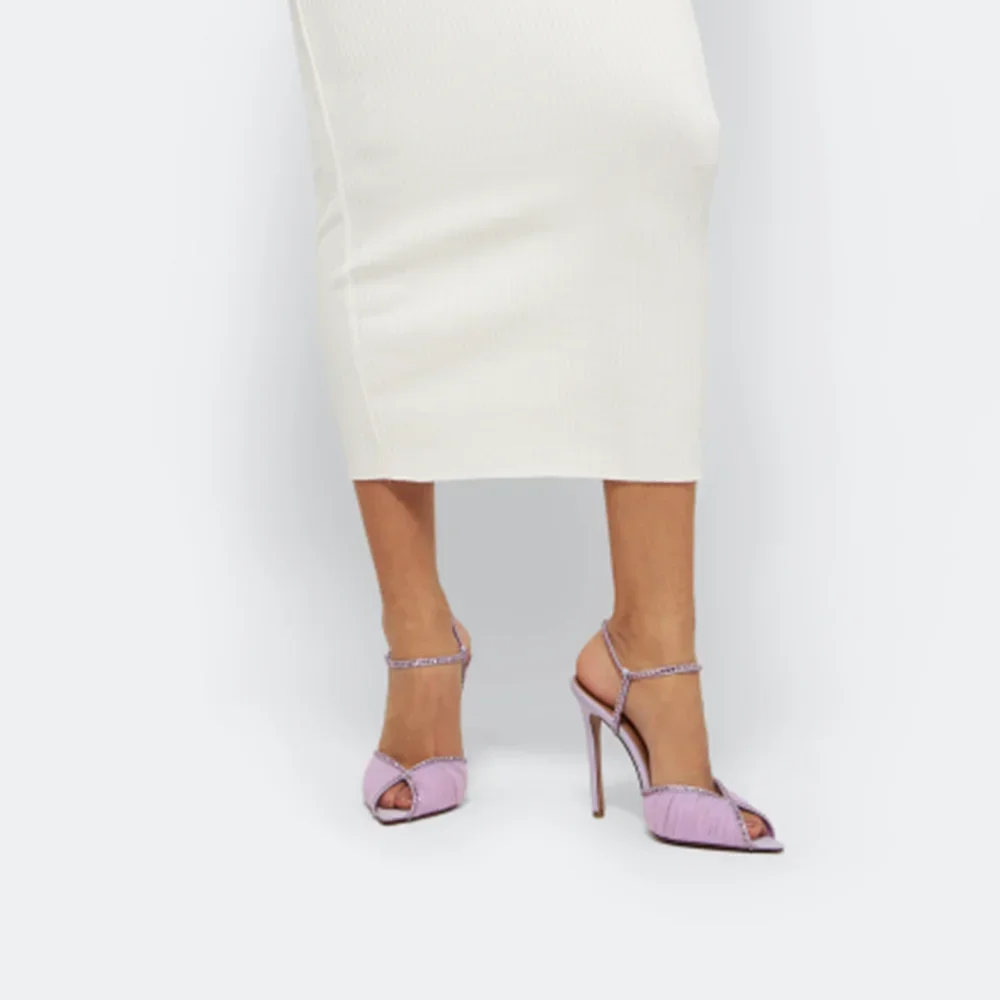 크리스탈 들여다 발가락 발목 버클 스트랩 샌들 섹시한 지적 발가락 특대 46 얕은 새로운 Arrials 패션 여성 현대 신발