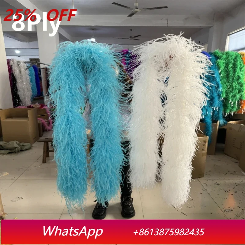 

1 2 3 6 8Ply Ostrich feather boa Natural Ostrich plumas Trims for Costume Clothing Sewing Decoration Boa Shawl Multicolors