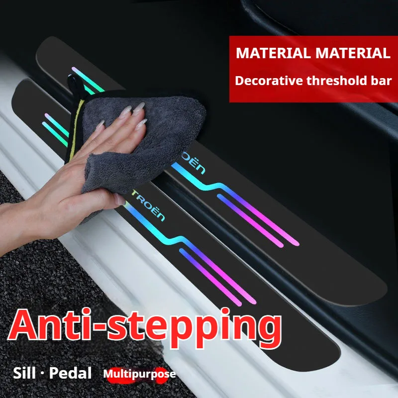 รถเลเซอร์ประตูSill Anti Scratchสติกเกอร์รถประตูเกณฑ์สําหรับCitroen C4 C3 C5 C1 Berlingo C-Elysee C4-Picasso Aircross