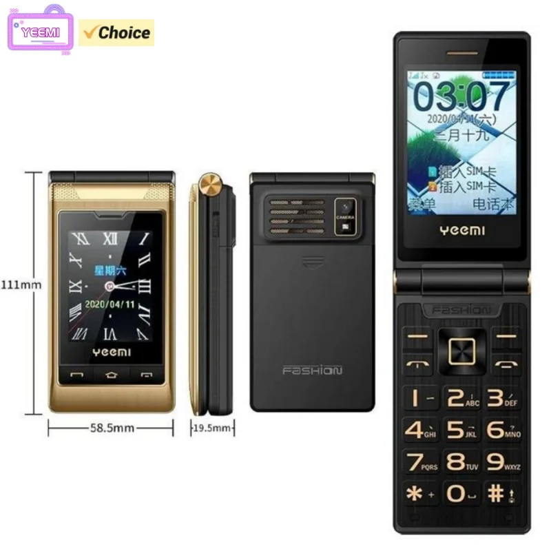 YEEMI G10-1 Original 4G Mobile Phone Dual Display Dual SIM Big Keyboard Loud Voice Elderly Celluar Long Standby Flip CellPhone