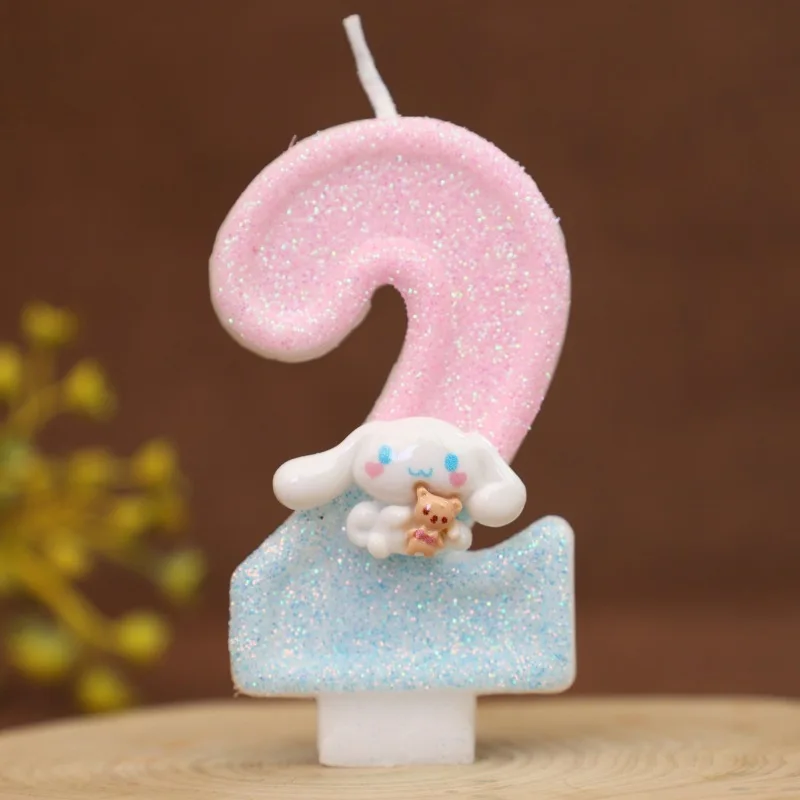 سانريو لطيف سينامورول الكلب 0-9 عدد شمعة ثلاثية الأبعاد Kawaii شخصية كرتونية كعكة حفلة المكونات في كعكة عيد ميلاد الديكور ﻿ الهدايا