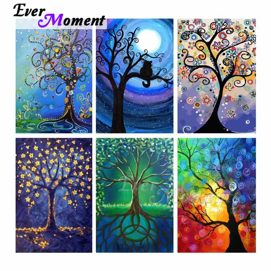 

Ever Moment Diamond Painting Tree Flower Scenery Plant Diamond Mosaic Embroidery 5D DIY Full Square Drill New Arrivals ASF2070