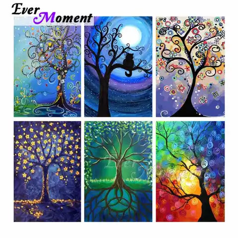 एवर मोमेंट डायमंड पेंटिंग ट्री फ्लावर सीनरी प्लांट डायमंड मोज़ेक कढ़ाई 5D DIY फुल स्क्वायर ड्रिल न्यू अराइवल्स ASF2070 8 best sales एवरमोमेंट आधिकारिक स्टोर - №8
