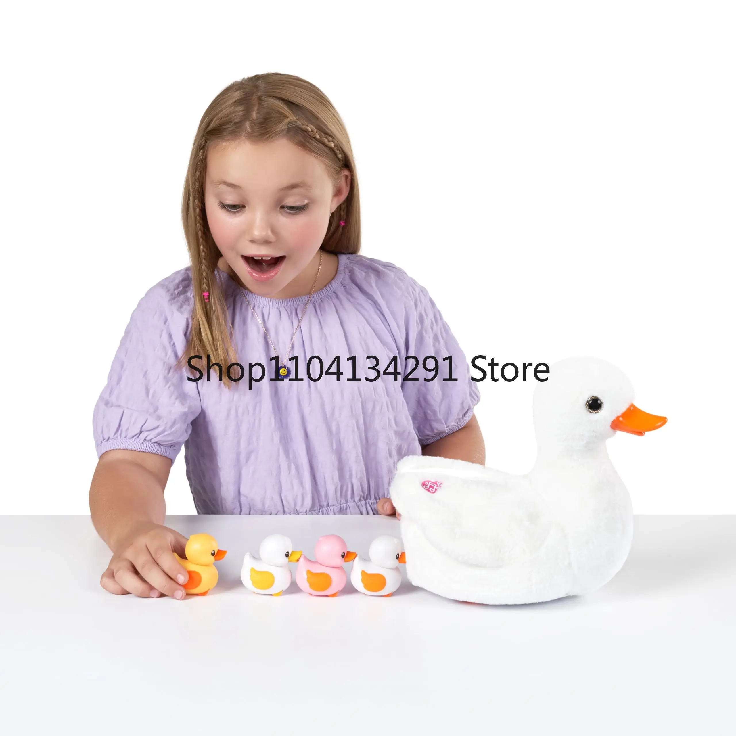 ZURU الحيوانات الأليفة على قيد الحياة ماما بطة مفاجأة لعبة الحيوانات الأليفة الكهربائية نموذج البيض الطفل البطة المشي التفاعلية فتاة اللعب هدية فكرة تحصيل