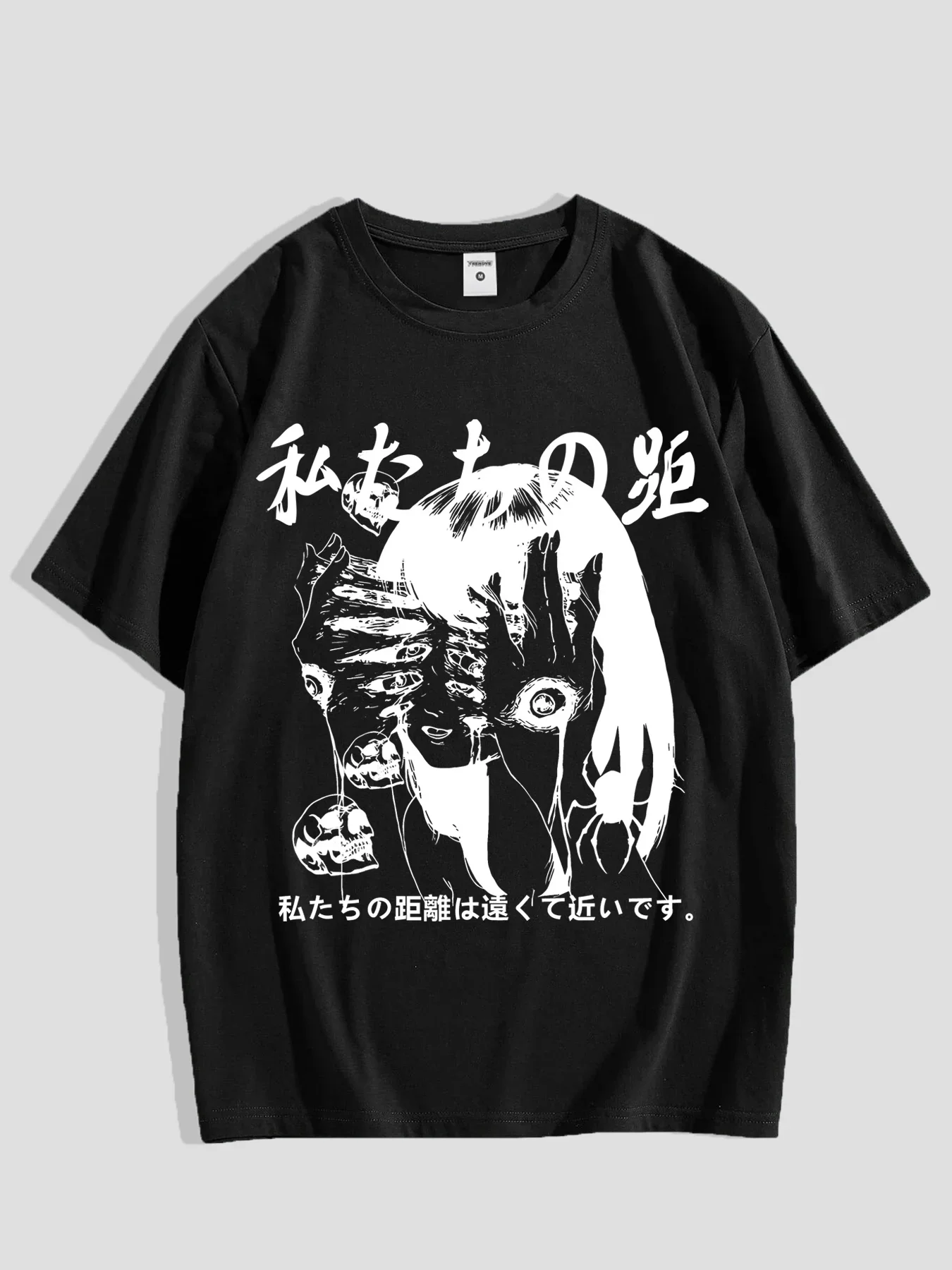 メンズ レディース アニメ風 グラフィック Tシャツ 口プリント カジュアル 半袖 Tシャツ ラウンドネック