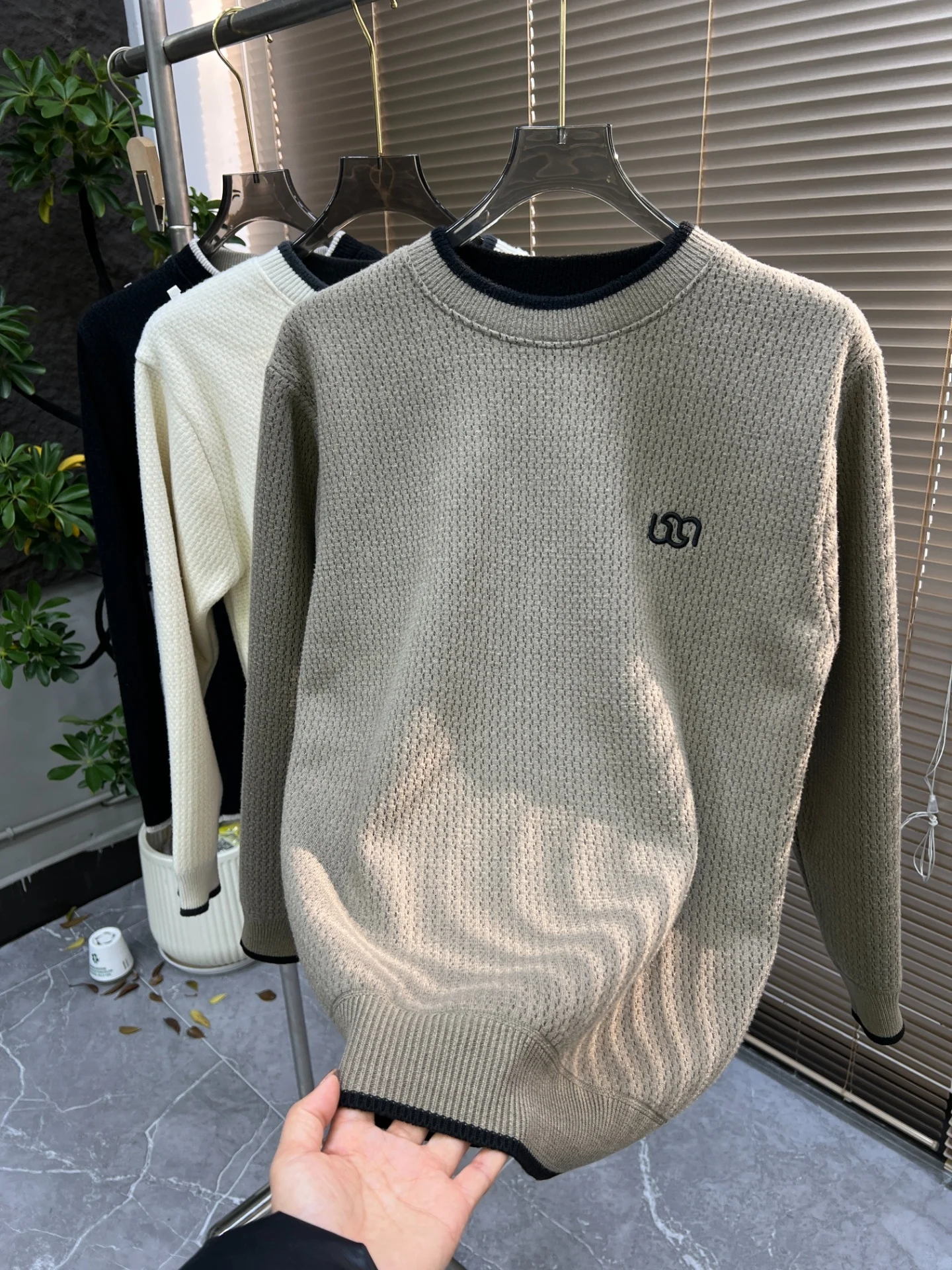 

Thiened, не падающий бархатный зимний мужской повседневный круглый вязаный свитер, эластичный теплый молодежный длинный пуловер Sve Crew Ne