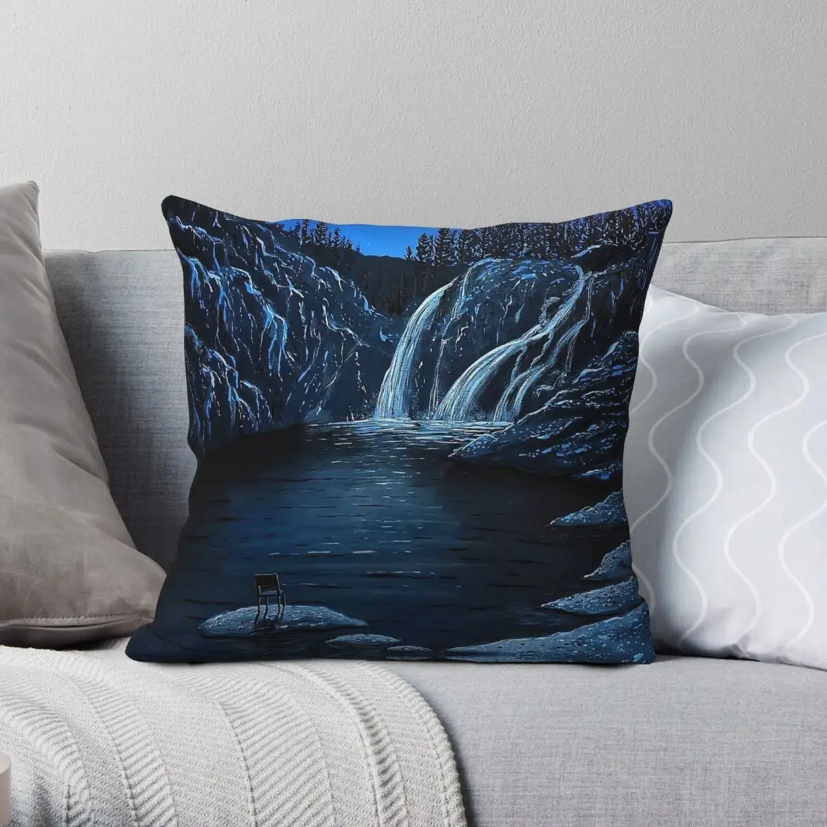 Thinking Spot Relaxing Waterfall Square Pillowcase Polyester Linen Velvet Creative Pillow Case Sofa Seater Cushion Case 18