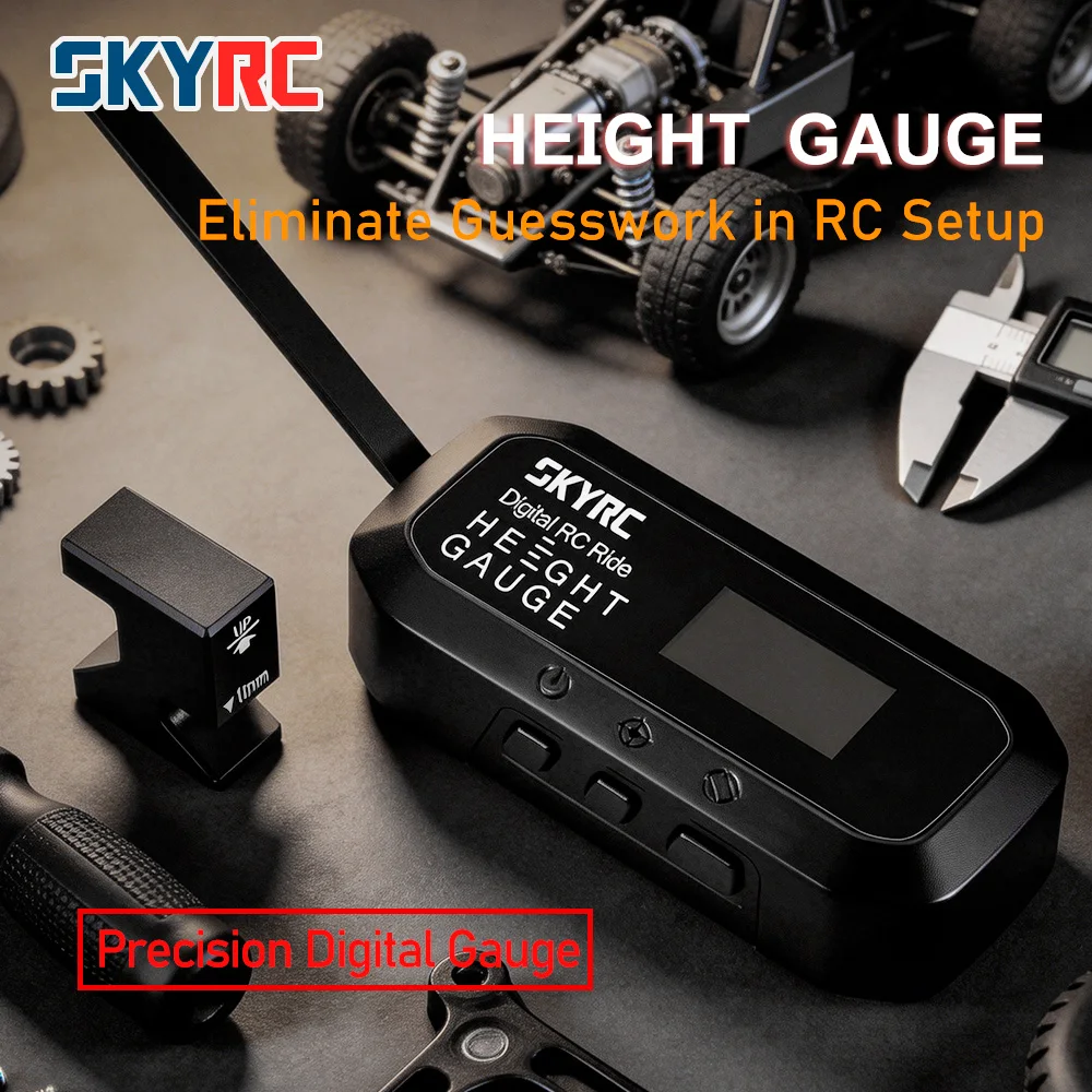 SkyRC RC Ride Height Gauge Digital 0.1mm Precision 2–38mm Range for 1/24–1/8 Cars
