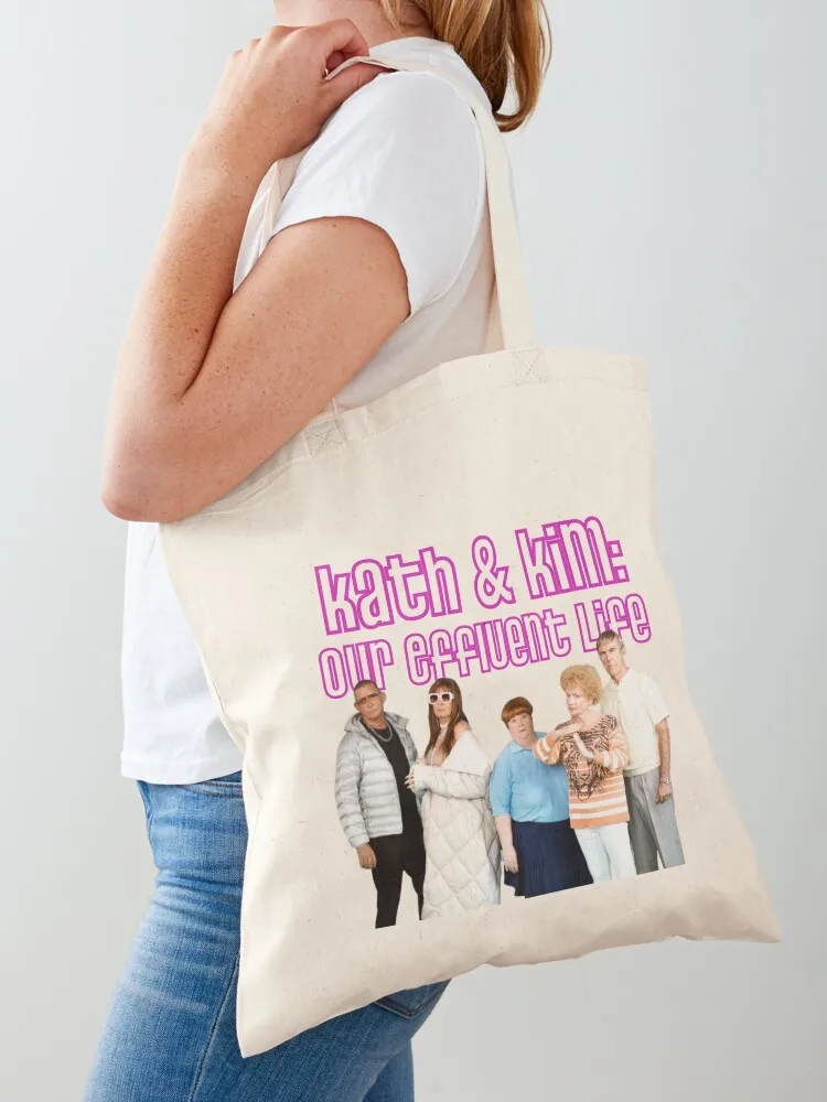 Kath & Kim: Our Effluent Life - Kath, Kim, Sharon, Kel, Brett with Logo Tote Bag shopping bag logo Candy bags large size bags