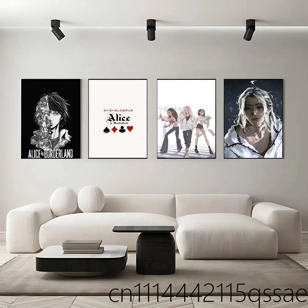 A-Alice in B-Borderland Poster Wall Art Posters, Texture Paintings, Ideal Gift for Room Decoration