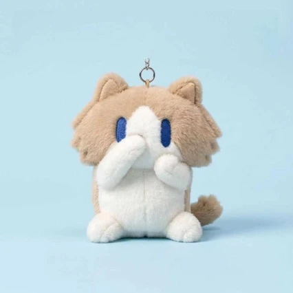 Monthly Salary Cat Meme Keychain – Cute Fluffy Plush Bag Charm, Kawaii Cartoon Cat Doll Gift for Girls & Office Workers
