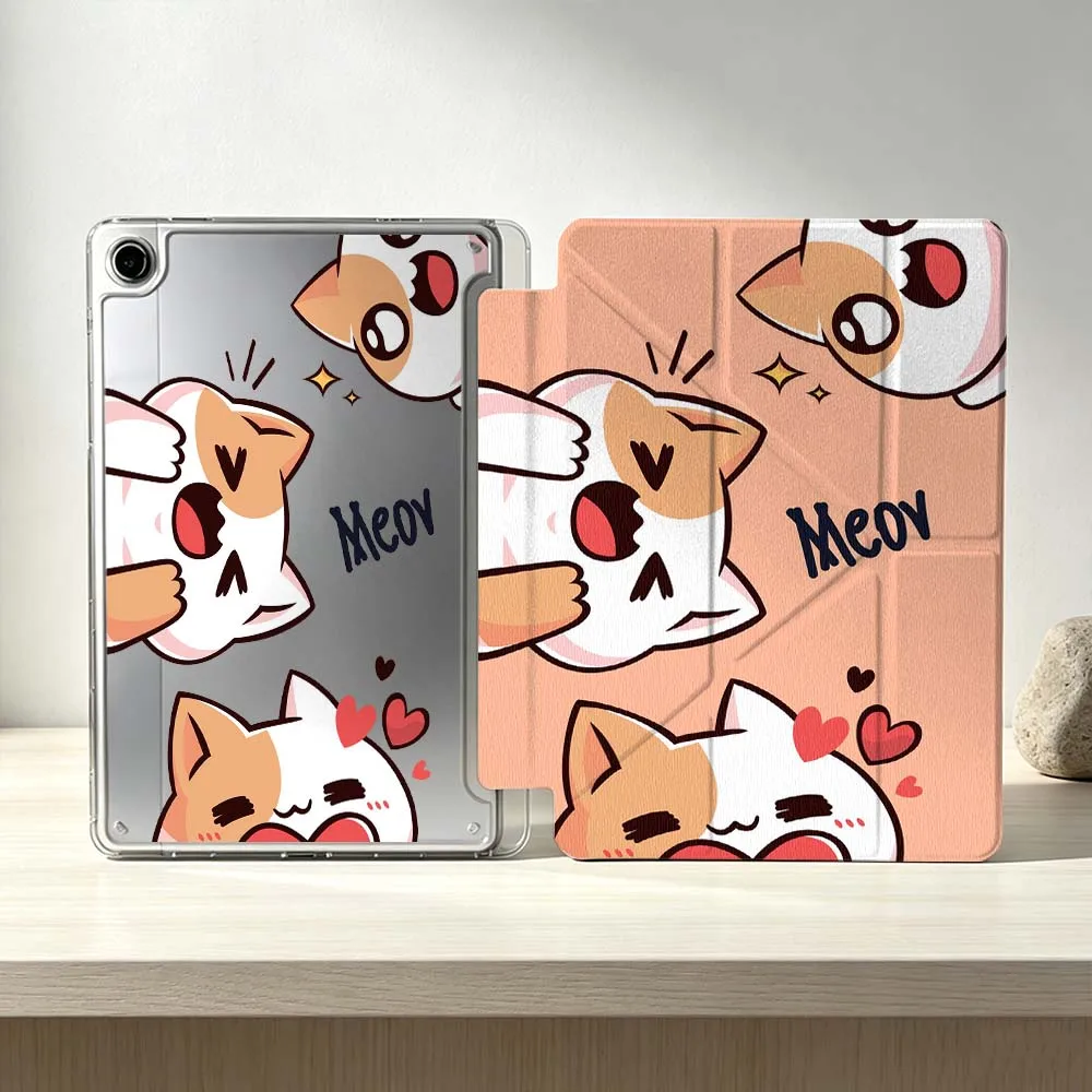 

Cartoon Fun Cat For Samsung Galaxy Tab S10 S9 S8 S7 S6 A11 A10 A9 FE Plus Lite Foldable 3Y Tablet Case Soft